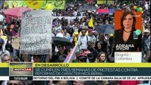Colombia cumple 3 semanas de protestas contra políticas neoliberales