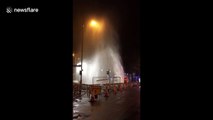 Bemondsey Geyser: Spray from burst water main soaks south London