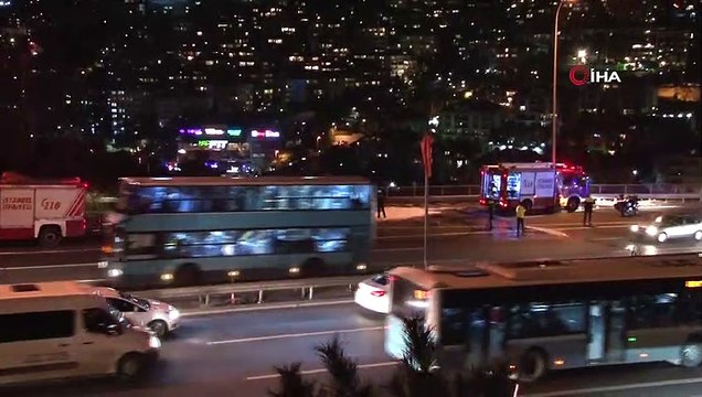 15 Temmuz şehitler köprüsü çıkışında araç yangını