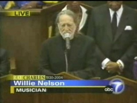 Ray charles memorial service Willie Nelson