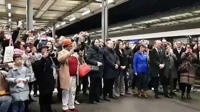 Arrivée du Léman Express en gare Cornavin à Genève