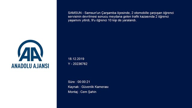 Öğrenci servisi devrilmesi - Güvenlik kamerası görüntüleri (2) - SAMSUN