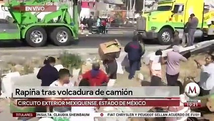 Rapiña de lechugas en Circuito Exterior Mexiquense