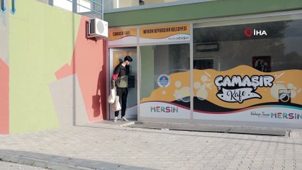 Mersin'de üniversite öğrencilerine 'çamaşır kafe' hizmeti