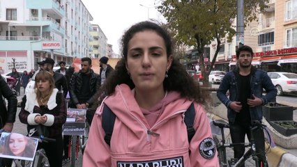 Iğdır'da üniversite öğrencileri kadına şiddete karşı pedal çevirdi