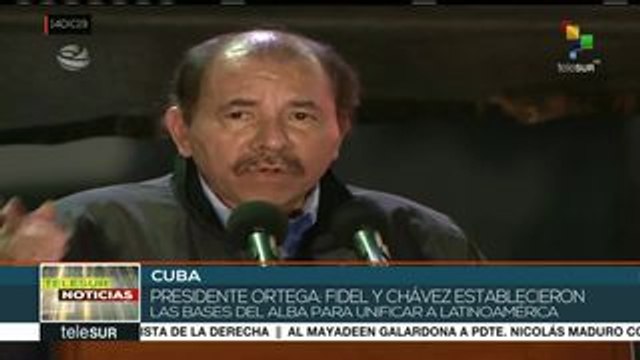 Daniel Ortega homenajea legados de Fidel Castro y Hugo Chávez