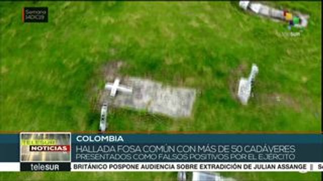Colombia: hallan fosa común con más de 50 cadáveres