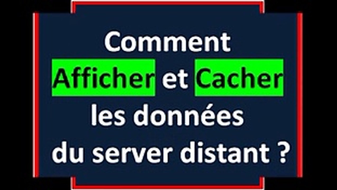 Comment afficher ou cacher les données du server distant pour atlas 200 HD