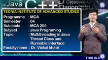 MCA || Dr. Vishal Khatri ||  Multi threading in Java || TIAS || TECNIA TV