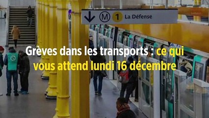Grèves dans les transports : ce qui vous attend lundi 16 décembre