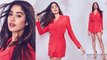 Jahnvi Kapoor slays in Mini Red Blazer Dress | जाह्नवी कपूर ने मिनी रेड ब्लेजर ड्रेस में बिखेरे जलवे