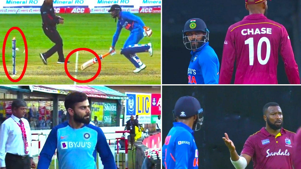 Kohli and Pollard angry on Jadeja's controversial Runout issue