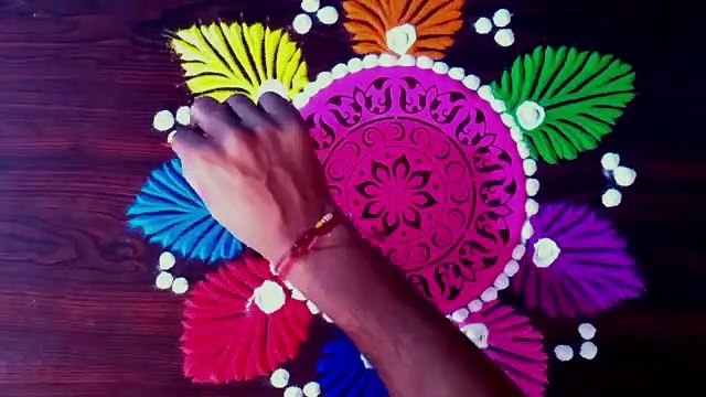 christmas bell rangoli with design. Merry Christmas.