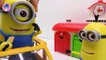 Despicable Me  Minions BOB toys move on the school bus. Cute minions and school bus toy