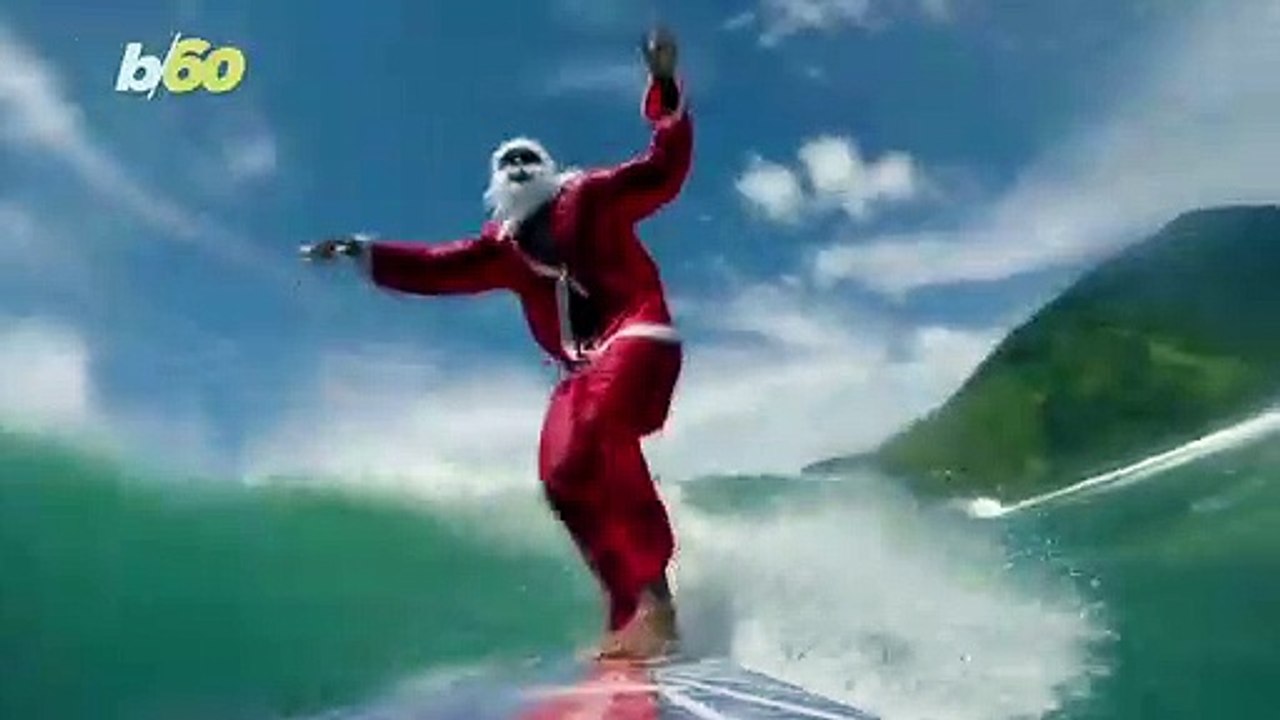 Surfing Santa Catches Waves to Spread Holiday Cheer
