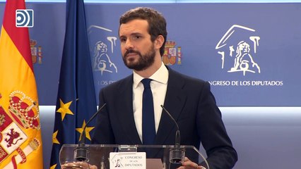 Casado rechaza "la única oferta" de Sánchez  y constata que no romperá con Podemos