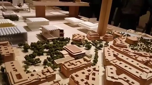 Maqueta del proyecto de Foster para ampliación de Bellas Artes de Bilbao