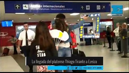 La llegada del tenista platense Thiago Tirante a Ezeiza