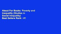 About For Books  Poverty and Inequality (Studies in Social Inequality)  Best Sellers Rank : #1