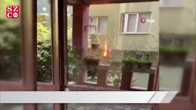 Suadiye'de apartmanda yangın paniği