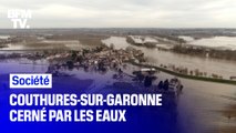 Inondations: les images d'un village du Lot-et-Garonne entièrement cerné par les eaux