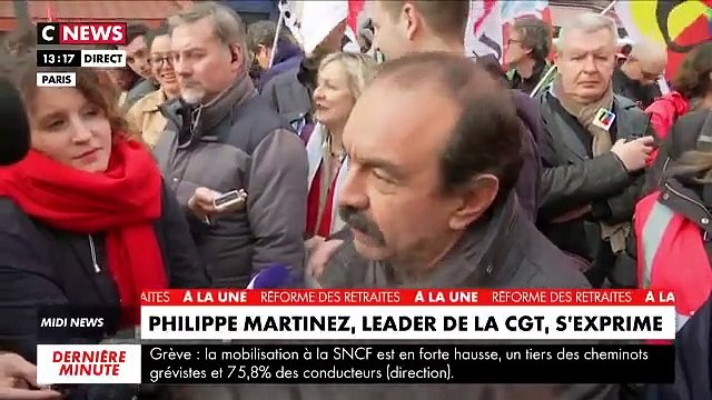 Grève - Philippe Martinez, leader de la CGT : «Depuis qu’Emmanuel Macron est là, il ne fait qu’essayer de diviser les citoyens. C’est absolument scandaleux» - VIDEO