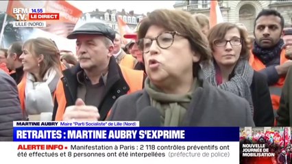Retraites: Martine Aubry considère que la réforme "est un mélange de méconnaissance de la réalité et un problème de compétences"