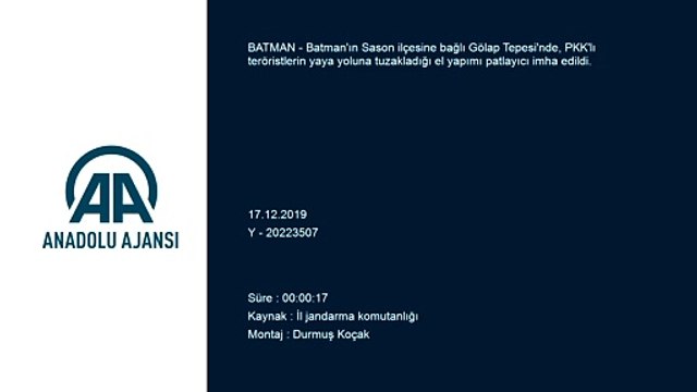 PKK'lı teröristlerin patikaya tuzakladığı patlayıcı imha edildi - BATMAN
