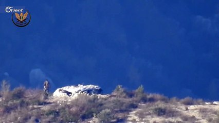 لحظة مقتل مجموعة لميليشيا أسد بصاروخ موجه شمالي اللاذقية