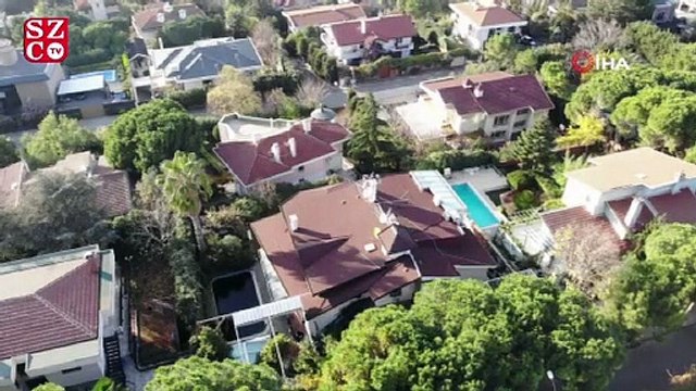 ‘Kedicik’lerin kaldığı iddia edilen lüks villa havadan görüntülendi