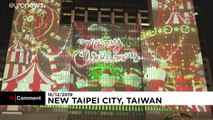 شاهد: العاصمة التايوانية تايبيه تشع بالأضواء احتفالا بأعياد الميلاد