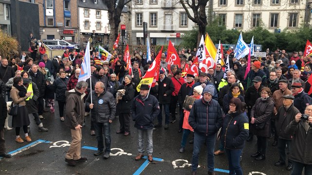 17 décembre 2019. Nouvelle forte mobilisation à Lannion contre la réforme des retraites