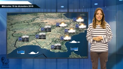 El pronóstico del tiempo para el miércoles 18 de diciembre.