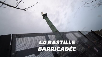 Pour la manifestation du 17 décembre, la place de la Bastille a été cadenassée