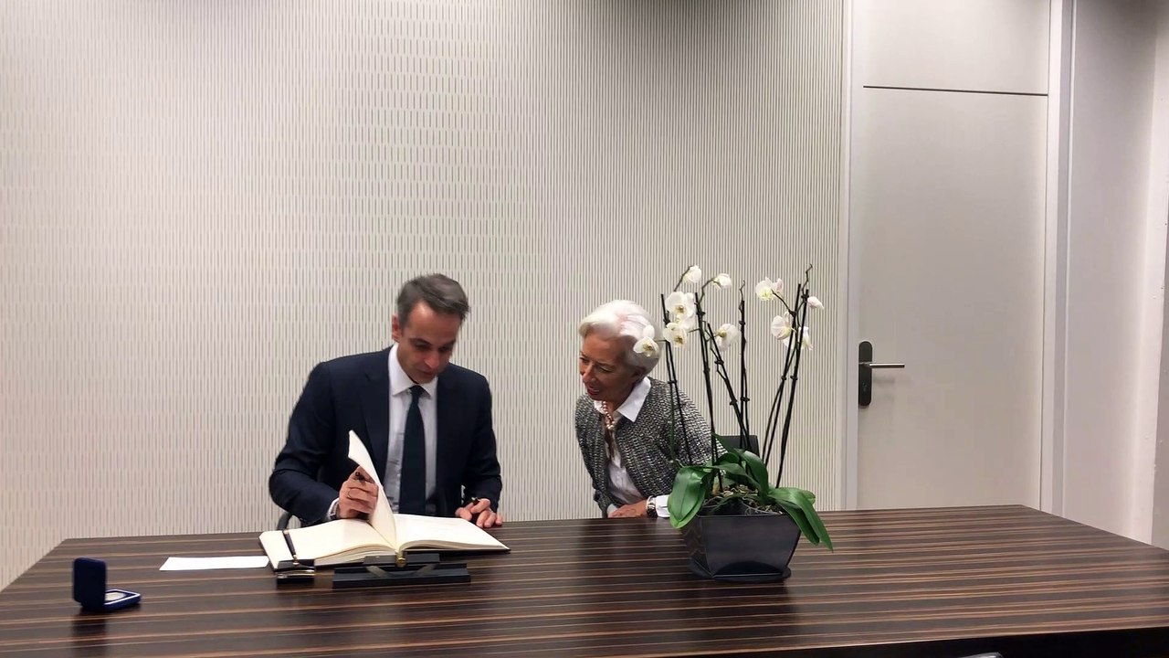 Μητσοτάκης και Λαγκάρντ στην ΕΚΤ