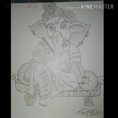 How To Easy Draw A Pencil Drawing Of Little Ganesh