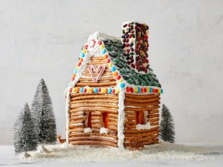 Skip the Gingerbread House Kit, Make a Pretzel Rod Log Cabin Instead