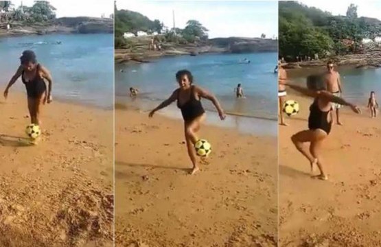 La espectacular super abuela brasileña que deslumbra haciendo malabares con la pelota