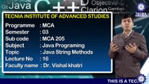 MCA || Dr. Vishal Khatri || Java String Methods || TIAS || TECNIA TV