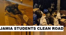 Jamia students clean protest site after clash with Delhi police #JamiaProtest