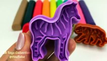 Learn Colors with 9 Color Play Doh and Wild Animals Molds _ PJ Masks Yowie Kinder Surprise Eggs