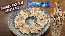 2 Ingredients Cookies n Cream Bar | Yummy OREO Cookies and Cream Chocolate by Varun