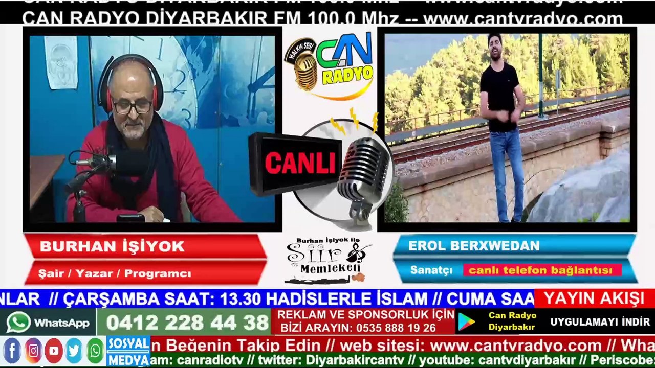CAN RADYO / ŞİİR MEMLEKETİ / EROL BERXWEDAN - TELEFON BAĞLANTISI