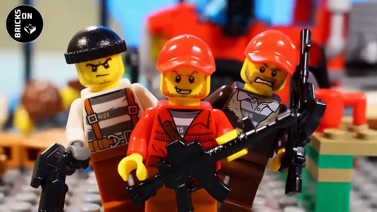 Lego Crazy Bank Robbery COMPILATION Full Story Heist Police Catch the crooks Brickfilm Stop Motion