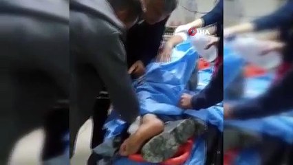 İşçinin bacağına çelik halat saplandı