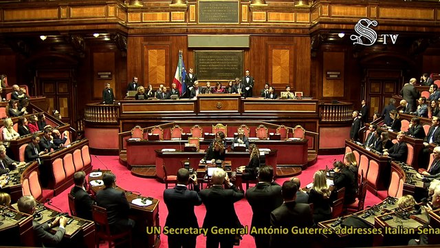 The UN Secretary-General, António Guterres, addresses Italian Senators and Deputies (18.12.19)