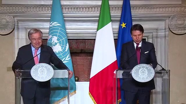 Conte con il Segretario Generale delle Nazioni Unite, Antonio Guterres (18.12.19)