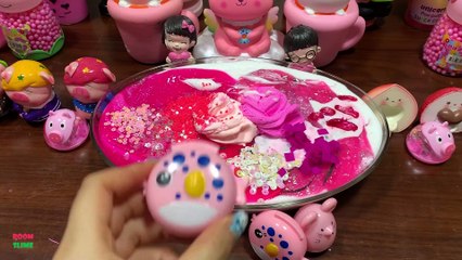Festival of PINK !! Mixing Random Things Into Glossy Slime !! Satisfying Slime Smoothie #821