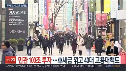 민관 100조 투자…車세금 깎고 40대 고용대책도