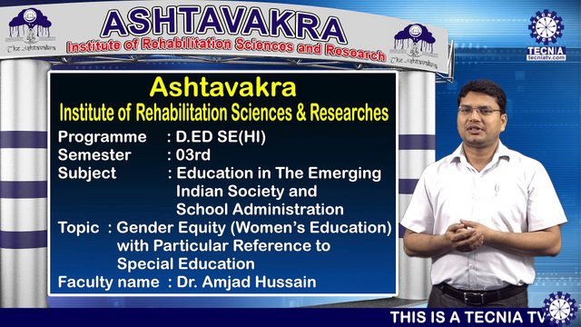 D.ED SE (HI) || Dr. AMJAD HUSSAIN || GENDER EQUITY (WE) WITH PARTICULAR REFERENCE TO (SE) || AIRSR || TIAS || TECNIA TV